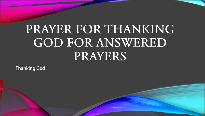 Prayer for Thanking God  for Answered Prayers pdf